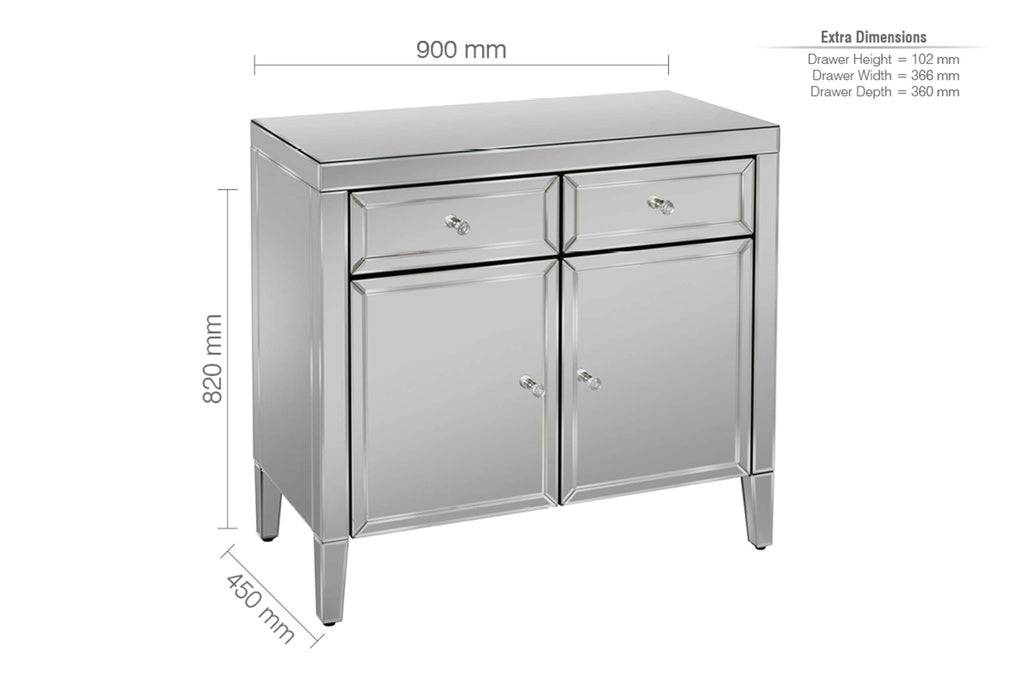 Buy Online Valencia 2 Drawer 2 Door Sideboard 
