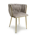 Buy Ontario Chenille Effect Mink Dining Chair 