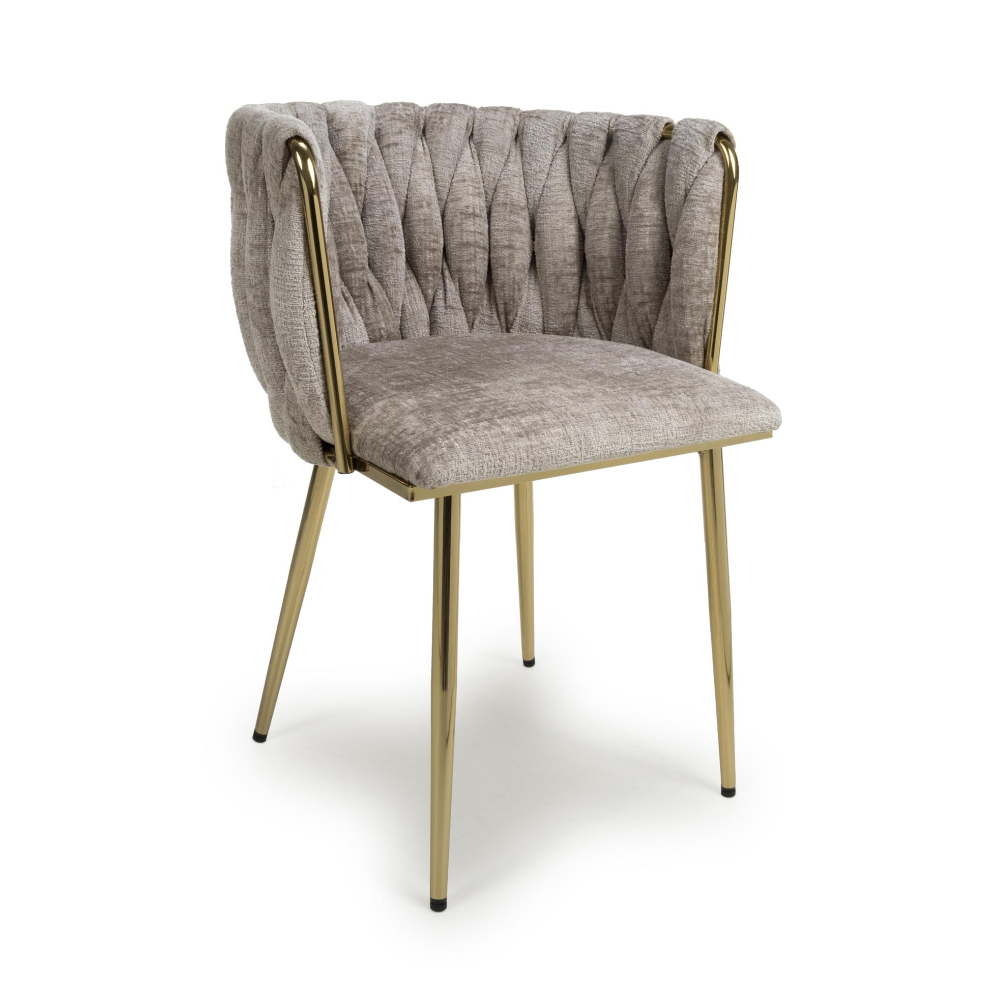 Buy Ontario Chenille Effect Mink Dining Chair 