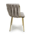 Buy Ontario Chenille Effect Mink Dining Chair Online
