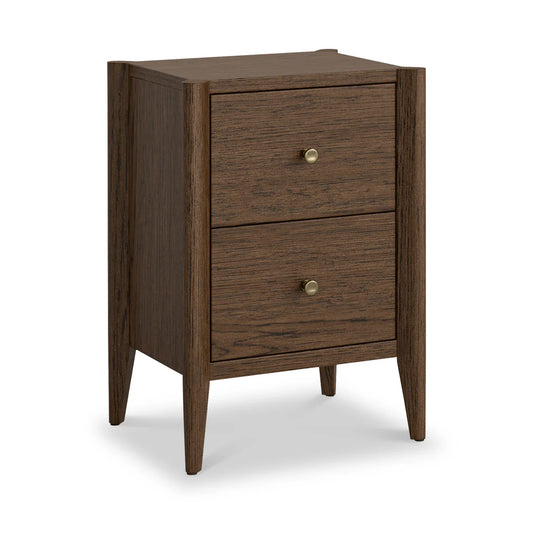 Buy Paris Oak 2 Drawer Bedside Table in Brown