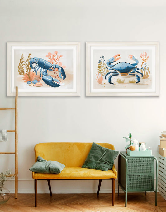 Buy Pastel Shoreline Lobster and Crab Cream Hurstwood Frame UK
