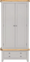 Buy Pebble Grey and Oak Windsor Wardrobe with Two Doors and One Drawer