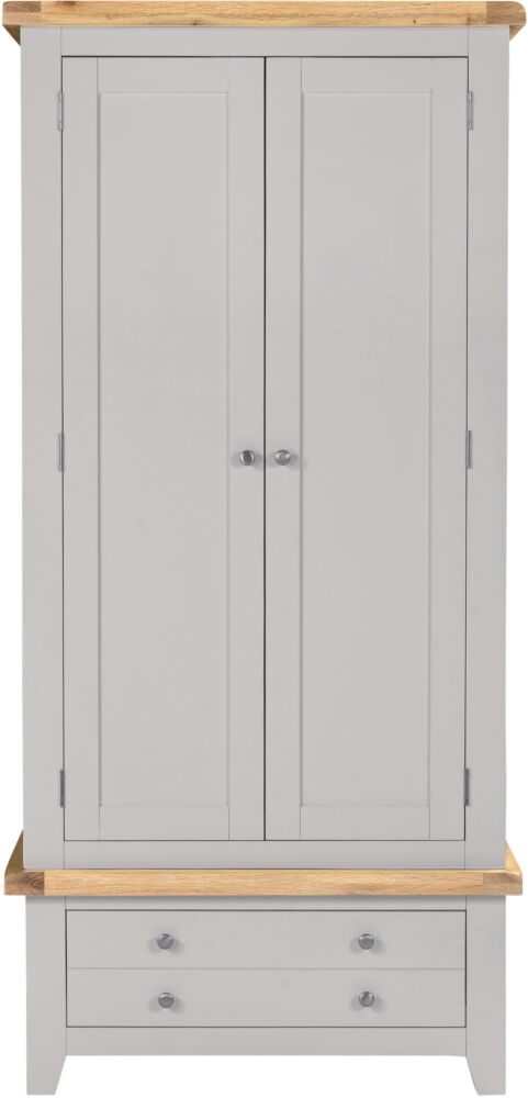 Buy Pebble Grey and Oak Windsor Wardrobe with Two Doors and One Drawer