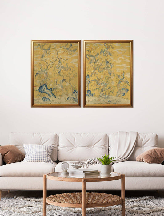 Buy Phoenixes in a Garden 2-Piece Art Set Featuring Vibrant Archival Prints