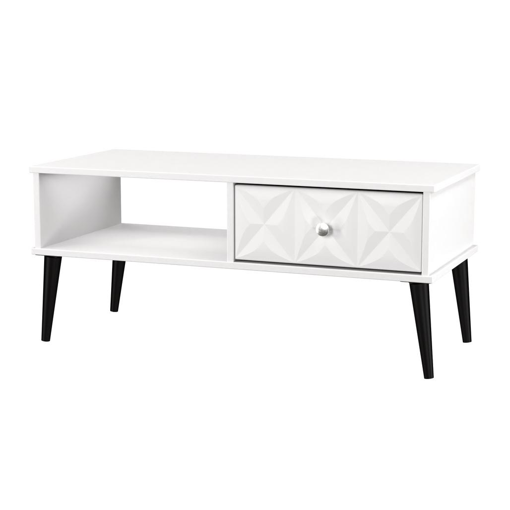 Buy Pixel 1 Drawer Coffee Table White Matt