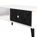 Buy Pixel 1 Drawer Coffee Table in Deep Black and White Matt