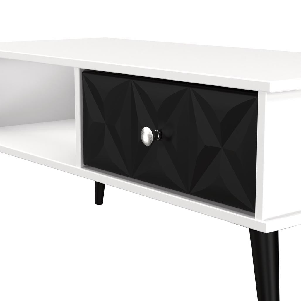 Buy Pixel 1 Drawer Coffee Table in Deep Black and White Matt