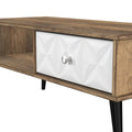 Buy Pixel 1 Drawer Coffee Table in White Matt & Vintage Oak for Sale