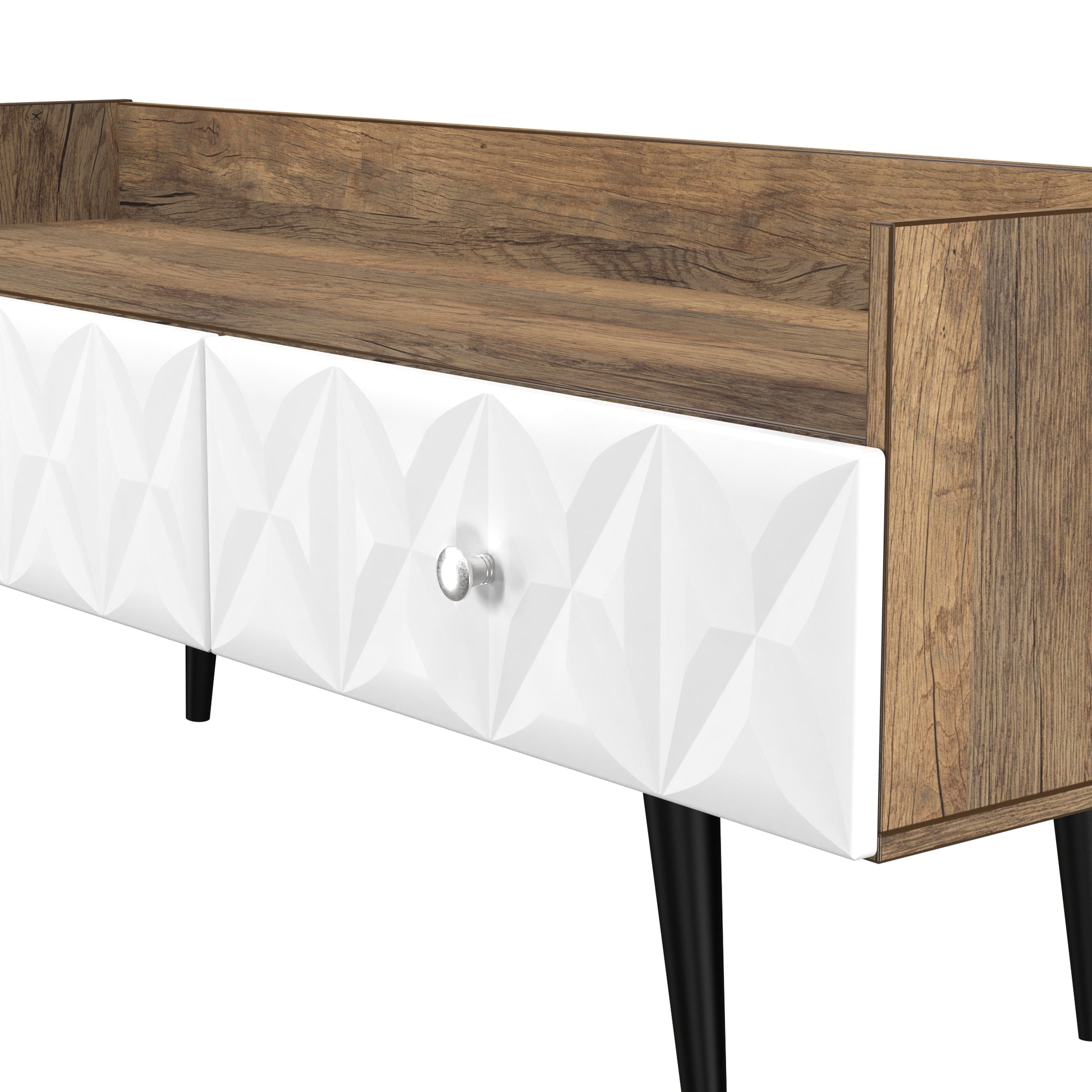 Buy Pixel 2 Drawer Coffee Table in White Matt and Vintage Oak for Sale