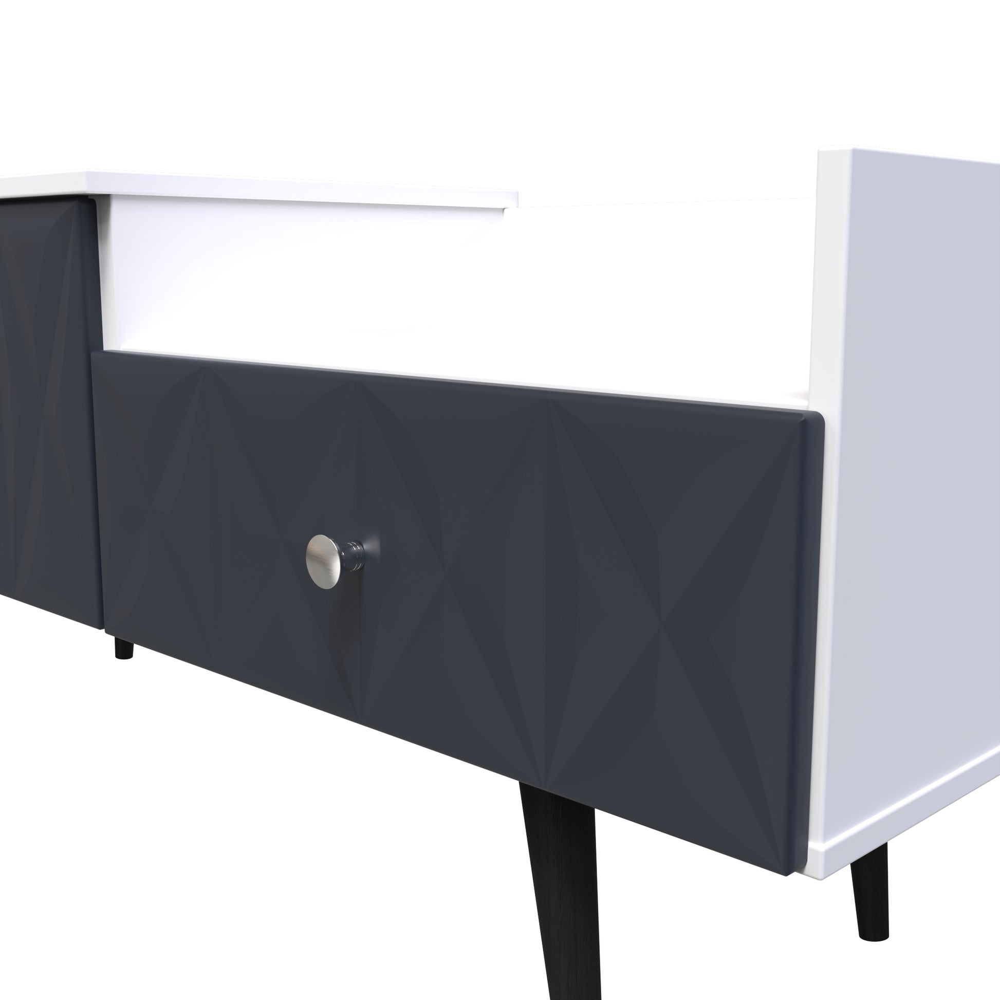Buy Pixel 2 Drawer TV Console Unit in Indigo Blue and White Matt Colour