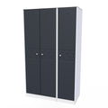 Buy Pixel 3 Door Wardrobe in Indigo Blue and White Matt 