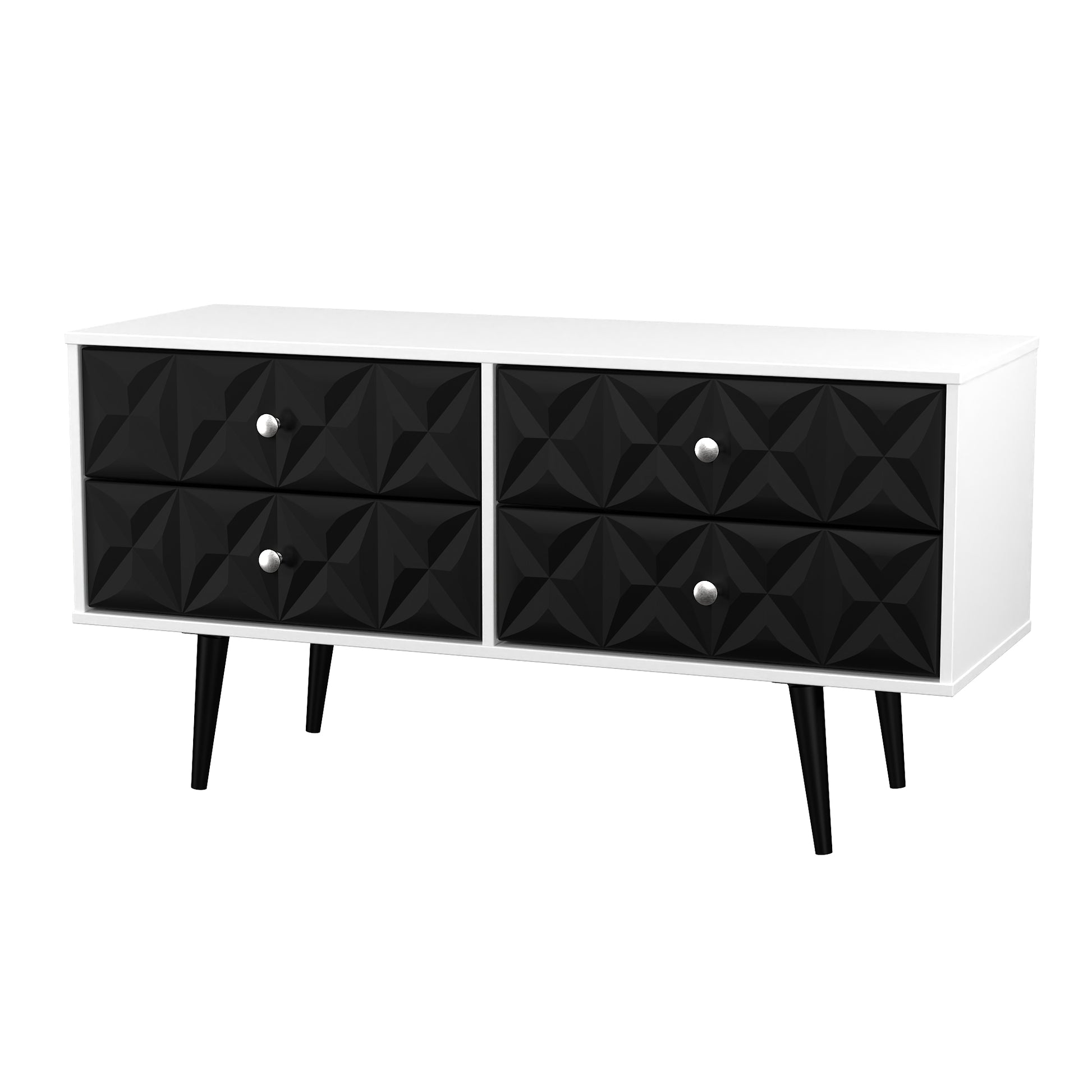 Buy Pixel 4 Drawer Bed Box in Deep Black & White Matt 