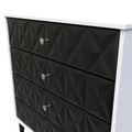 Buy Pixel 4 Drawer Chest in Deep Black & White Matt Colour