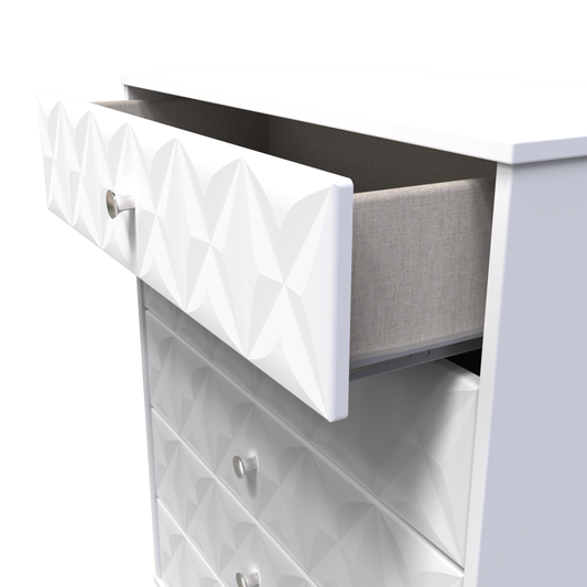 Buy Pixel 5 Drawer Chest in White Matt Colour