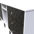 Buy Pixel 6 Drawer TV Console Unit in Deep Black and White Matt Colour