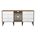 Buy Pixel 6 Drawer TV Console Unit in White Matt and Vintage Oak