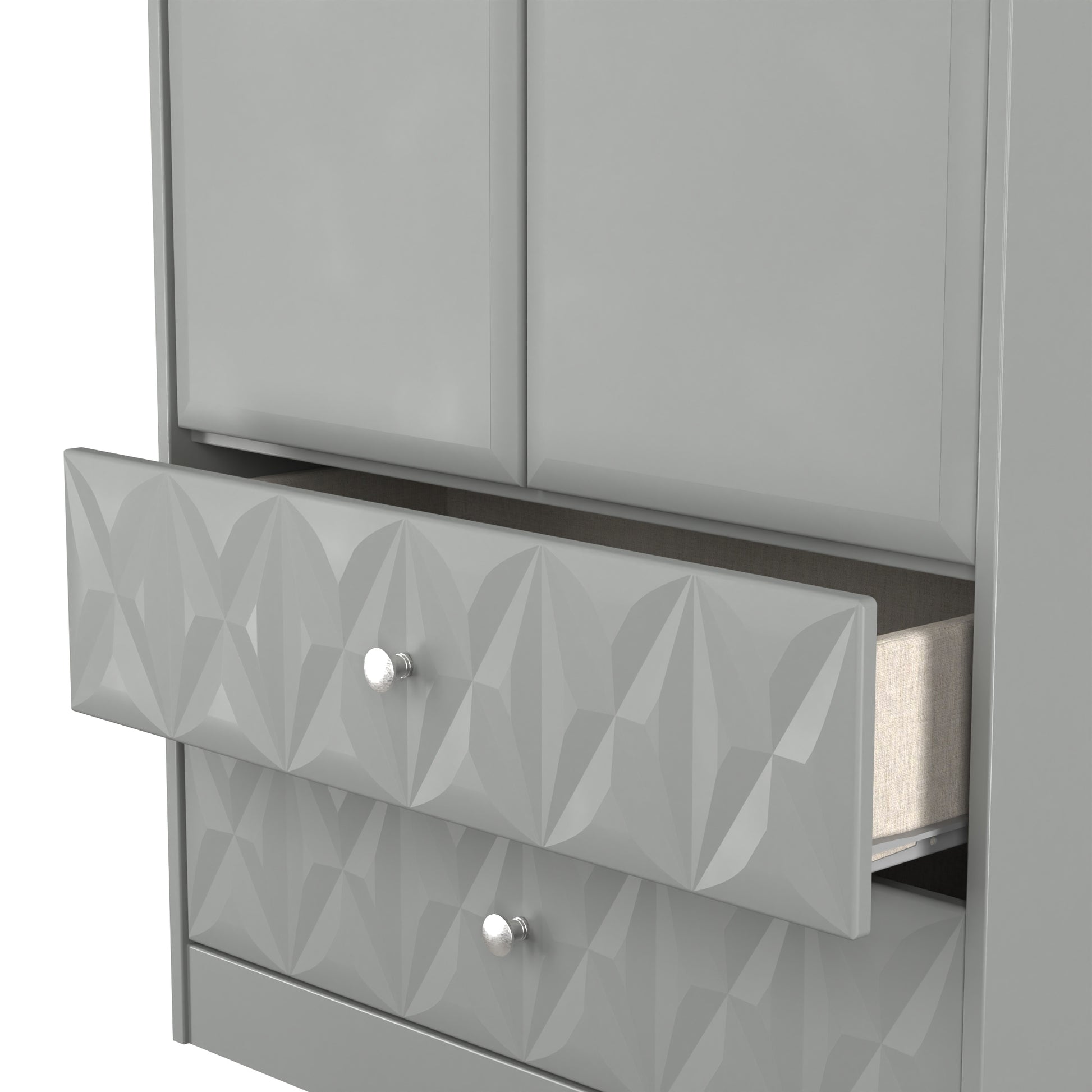 Buy Pixel Tall 2 Drawer Wardrobe in Dusk Grey 