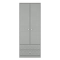 Buy Pixel Tall 2 Drawer Wardrobe in Dusk Grey Colour 