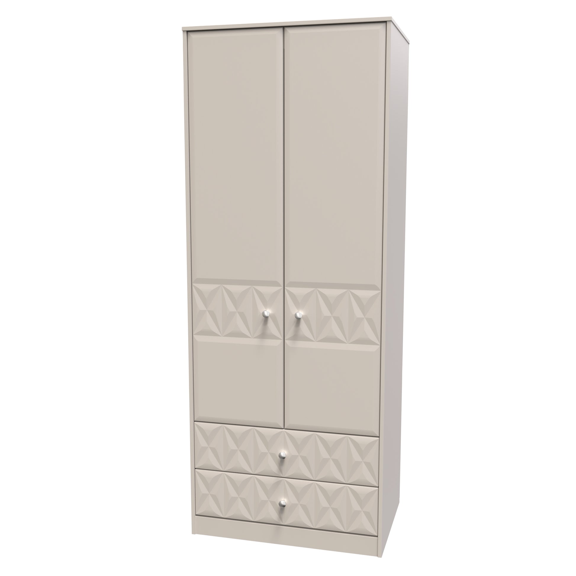 Buy Pixel Tall 2 Drawer Wardrobe in Kashmir Matt Colour
