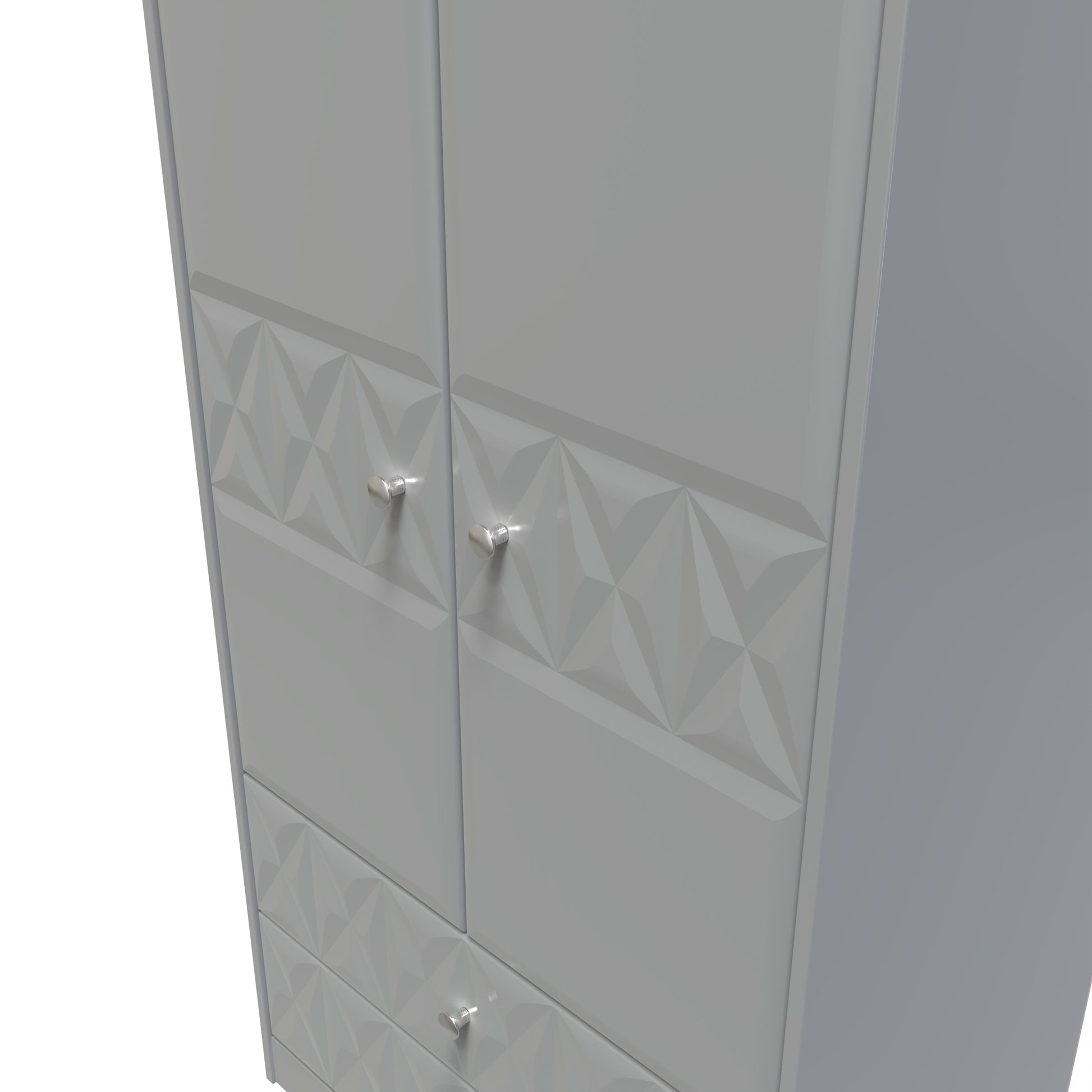 Buy Pixel Tall 2 Drawer Wardrobe in Shadow Matt Colour