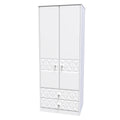 Buy Pixel Tall 2 Drawer Wardrobe in White Matt 