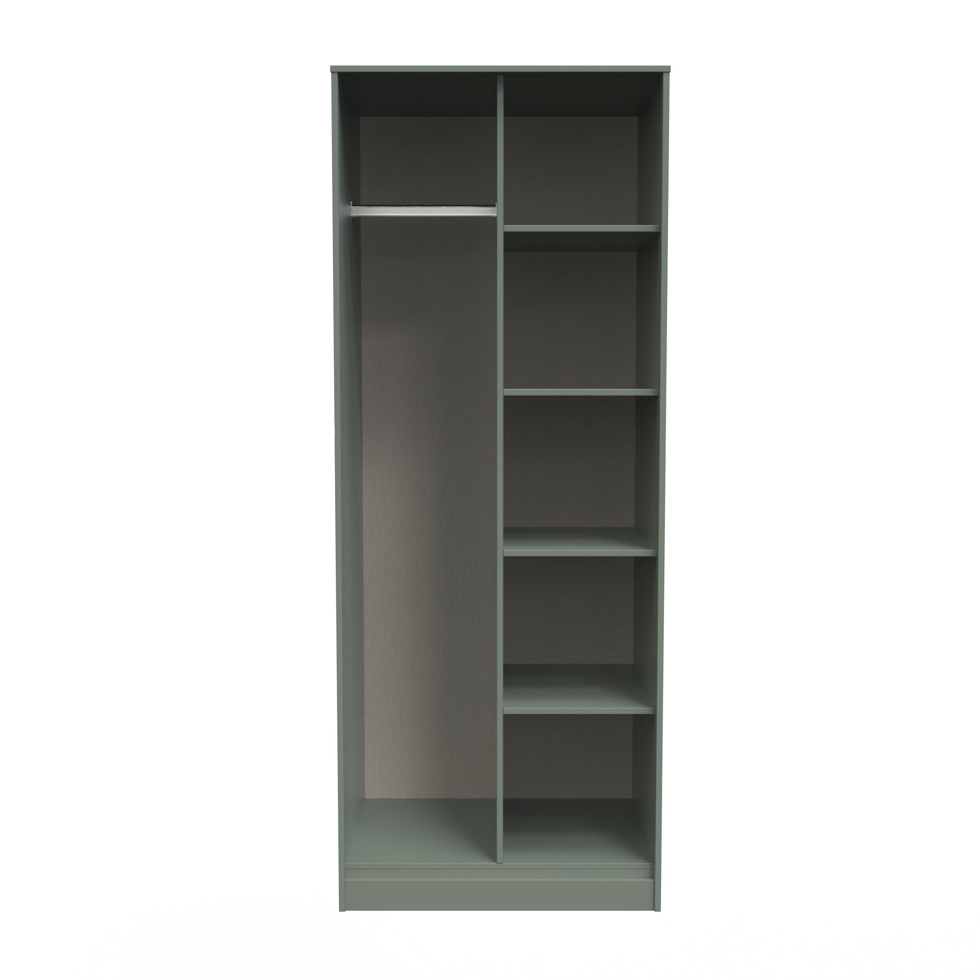 Buy Pixel Tall Open Display Wardrobe with Bookcase in Reed Green Colour