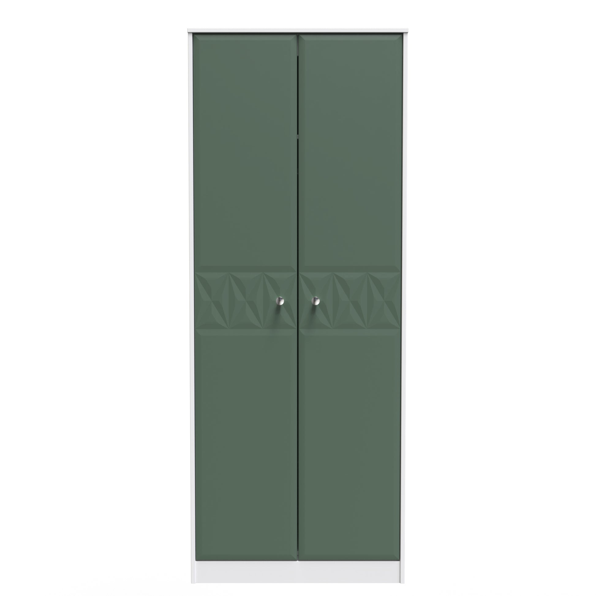 Buy Pixel Tall Plain Wardrobe in Labrador and White Matt Colour