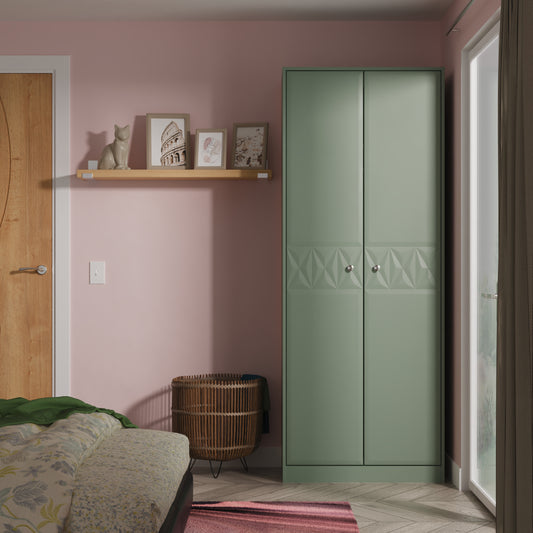 Buy Pixel Tall Plain Wardrobe in Reed Green 