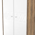 Buy Pixel Tall Plain Wardrobe in White Matt and Vintage Oak Colour