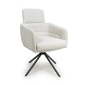 Buy Polaris Corduroy White Swivel Chair for living rooms