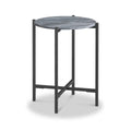 Buy Premium Marmora Grey Marble Round Side Table with Grey Frame
