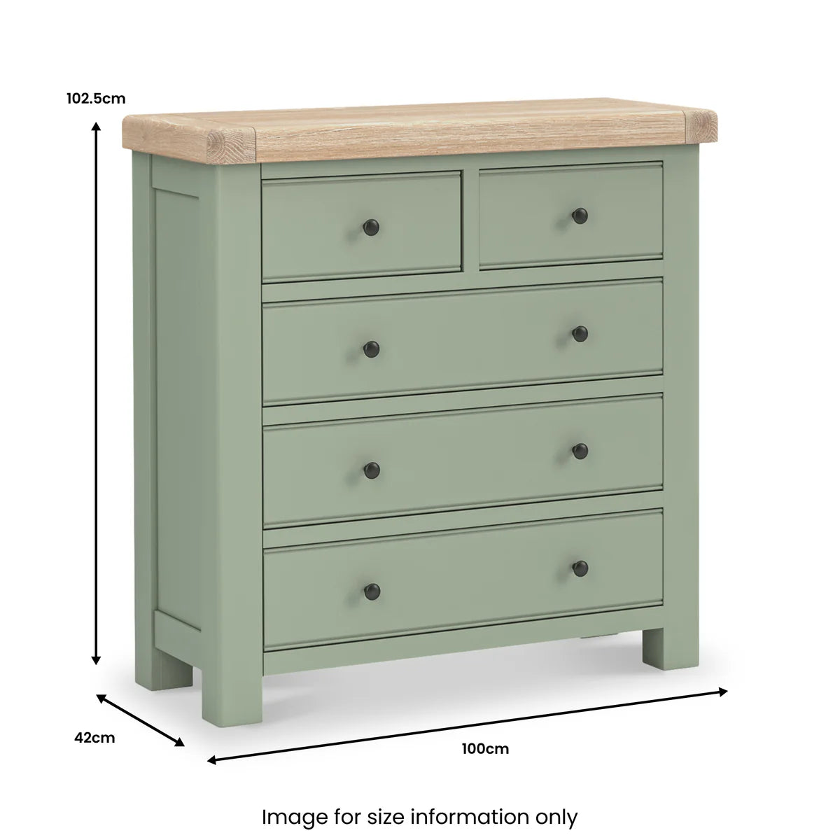 Buy Salcombe 2 Over 3 Chest of Drawers Sage green bedroom furniture UK
