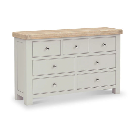 Buy Salcombe 3 Over 4 Chest of Drawers Stone Grey oak top UK
