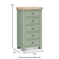 Buy Salcombe 5 Drawer Tallboy Chest Sage green bedroom storage UK
