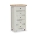 Buy Salcombe 5 Drawer Tallboy Chest Stone Grey oak top UK
