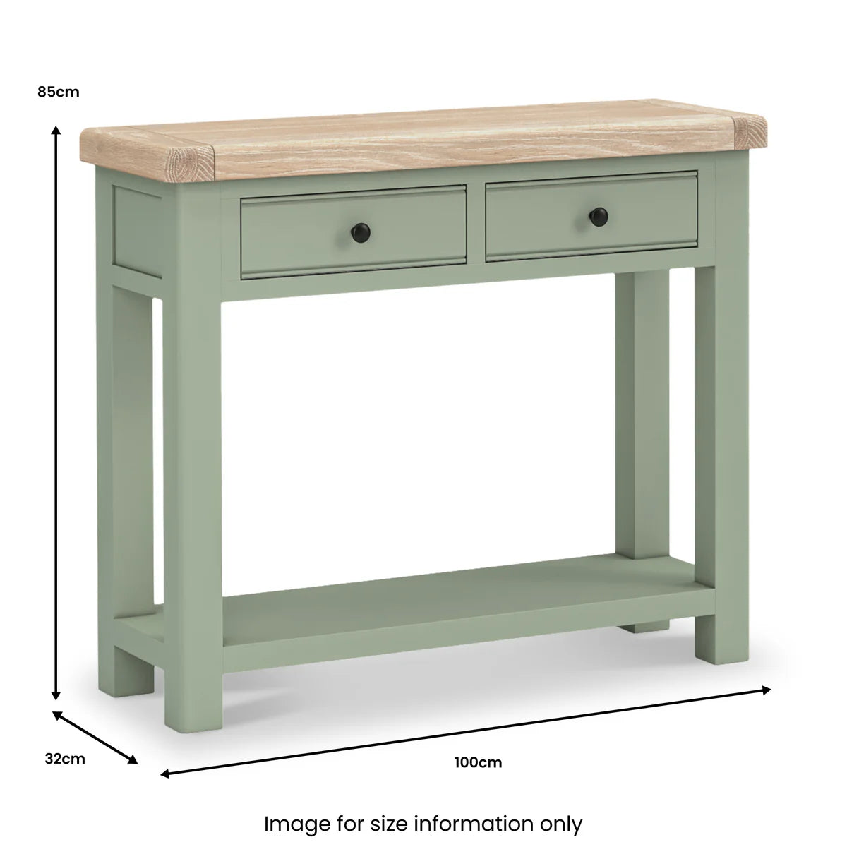 Buy Salcombe Sage Green 2 Drawer Console Table Online
