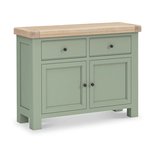 Buy Salcombe Sage Green Small Sideboard with Natural Oak Top