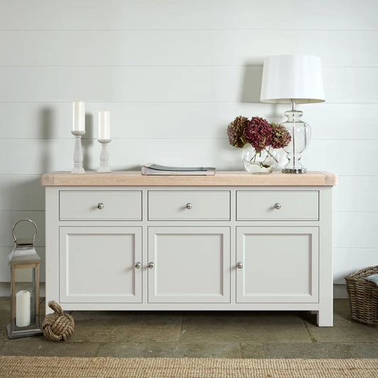 Buy Salcombe Stone Grey 3-Door Large Sideboard for Dining Room Storage