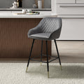 Buy Savanna Brushed Velvet Grey Bar Stool for breakfast bars