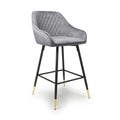 Buy Savanna Brushed Velvet Grey Bar Stool online UK