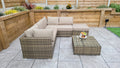 Buy Savannah Brown Wicker Corner Sofa Set and Glass Coffee Table