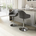 Buy Serena Leather Effect Charcoal Bar Stool for breakfast bars