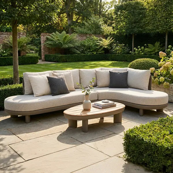 Buy Sicily Rope Weave Curve Corner Sofa Set for premium garden furniture