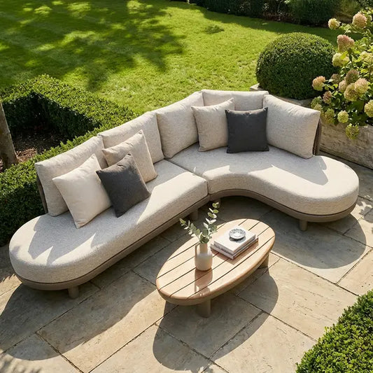Buy Sicily Rope Weave Curve Corner Sofa Set for stylish outdoor seating