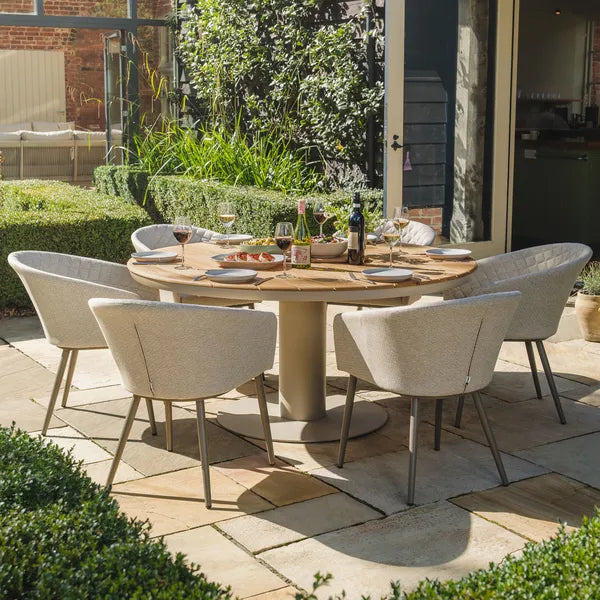 Buy Sicily teak round dining set with Ambition chairs
