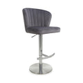 Buy Sigma Brushed Velvet Grey Bar Stool online UK