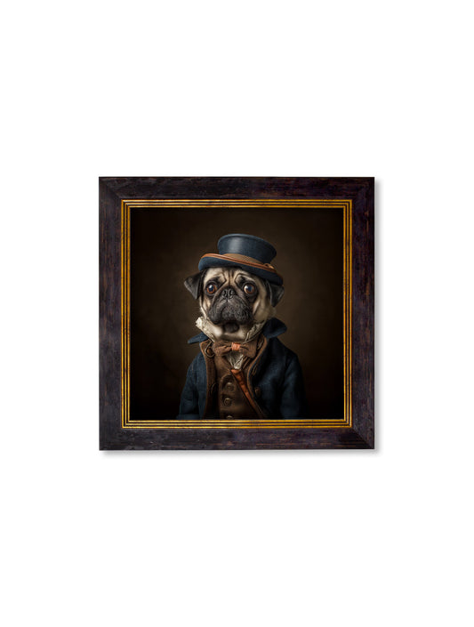 Buy Sir Puggington Gentleman Pug Oxford Square Frame UK
