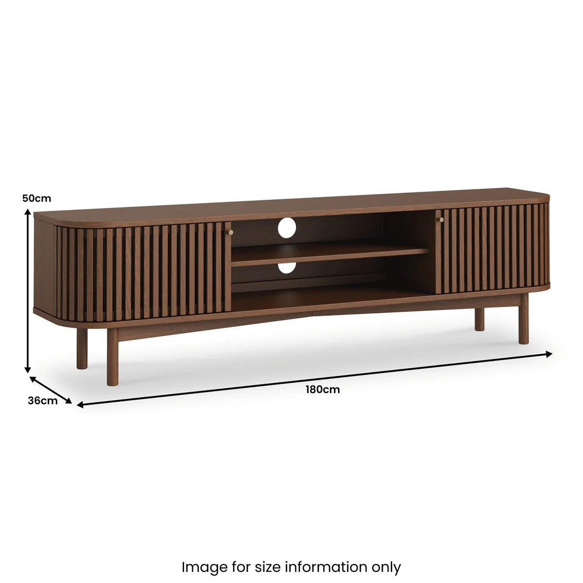 Buy Soho Dark Oak 180cm Slatted Large TV Unit for Sale