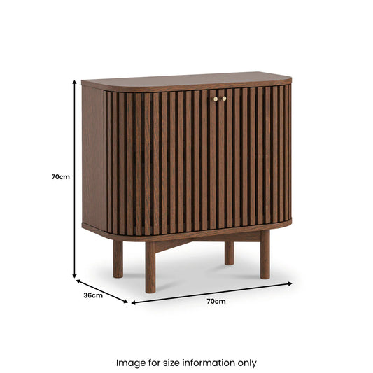 Buy Soho Dark Oak Slatted Cupboard for Modern Living Room Storage